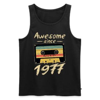 1977 Birthday 1977 Born Birthday Present - Men's Premium Organic Tank Top - black - Front - Michal (187cm)