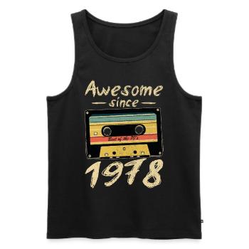 1978 Geburtstag 1978 Geboren Geburtstagsgeschenk - Männer Premium Bio Tank Top - Schwarz - Vorne - Michal (187cm)