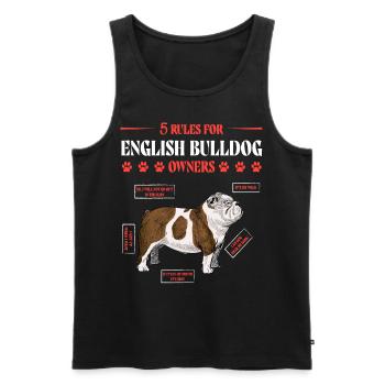 5 règles pour les propriétaires de bouledogues anglais - Débardeur bio Premium Homme - noir - Devant - Michal (187cm)