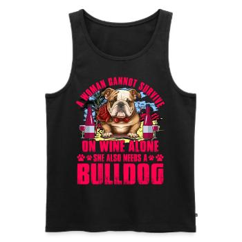 A Woman cannot survive on Wine alone she also need - Männer Premium Bio Tank Top - Schwarz - Vorne - Michal (187cm)