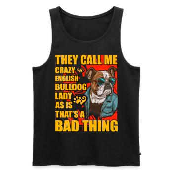 Englische Bulldogge Lustiger Spruch - Männer Premium Bio Tank Top - Schwarz - Vorne - AI Model Male 178 light (178cm)