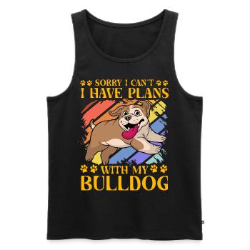 Sorry I can't I have plans with my Bulldog - Men's Premium Organic Tank Top - black - Front - Michal (187cm)