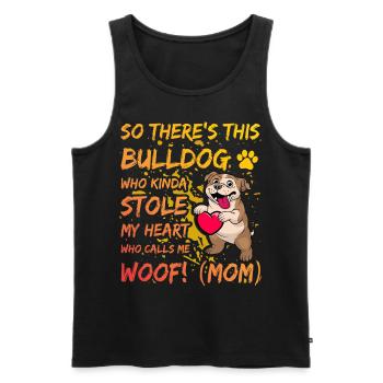 Maman bouledogue anglaise - Débardeur bio Premium Homme - noir - Devant - Michal (187cm)