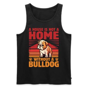 Une maison n’est pas une maison sans bouledogue - Débardeur bio Premium Homme - noir - Devant - Michal (187cm)