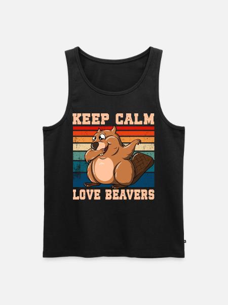 Keep Calm Love Beavers - Men's Premium Organic Tank Top - black