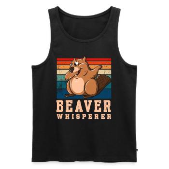 Beaver Fever - Männer Premium Bio Tank Top - Schwarz - Vorne - Michal (187cm)