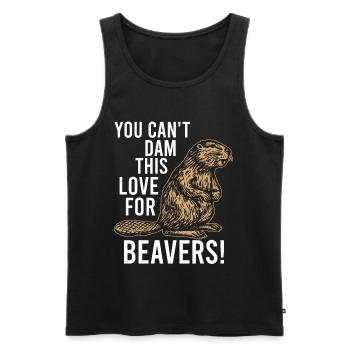 You Can't Dam This Lover For Beavers - Männer Premium Bio Tank Top - Schwarz - Vorne - Michal (187cm)