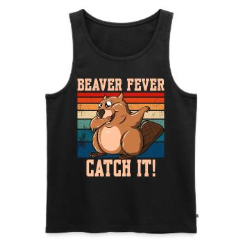Beaver Fever Catch It! - Männer Premium Bio Tank Top - Schwarz - Vorne - Michal (187cm)
