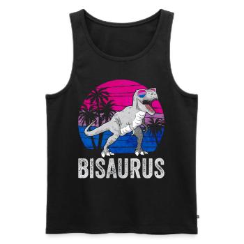 Bi Pride Bisexuel Flag Trex LGBTQ - Débardeur bio Premium Homme - noir - Devant - AI Model Male 178 light (178cm)