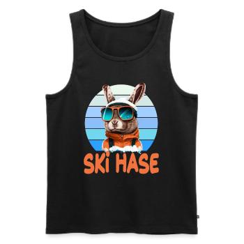 Skihase Skifahren Skifahrn Skihaserl - Männer Premium Bio Tank Top - Schwarz - Vorne - Michal (187cm)
