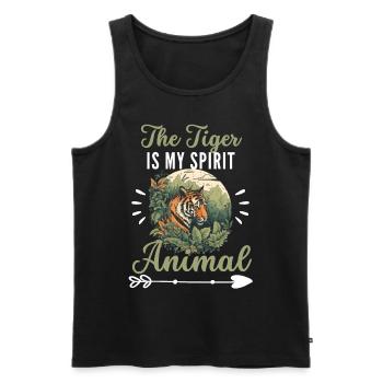 Der Tiger ist mein spirituelles Tier Asien Tiger - Männer Premium Bio Tank Top - Schwarz - Vorne - Michal (187cm)