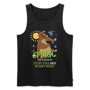 Spring The Season Of Itchy Eyes And Runny Noses - Men's Premium Organic Tank Top - black - Front - AI Model Male 178 light (178cm)