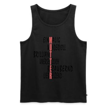 Mama ist die beste - Männer Premium Bio Tank Top - Schwarz - Vorne - Michal (187cm)