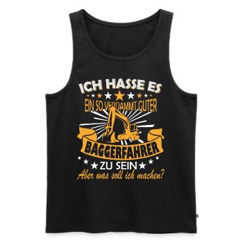 Bagger Baustelle für Baggerfahrer - Männer Premium Bio Tank Top - Schwarz - Vorne - AI Model Male 178 light (178cm)