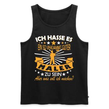 Maler und Lackierer Malerei Schreibtisch - Männer Premium Bio Tank Top - Schwarz - Vorne - Michal (187cm)