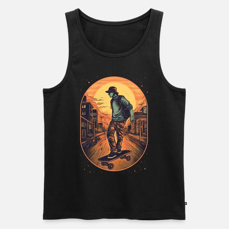 Skateboarder - Männer Premium Bio Tank Top - Schwarz