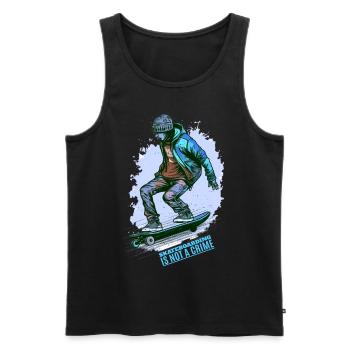 Cool Skater Skateboarding is not a Crime - Men's Premium Organic Tank Top - black - Front - Michal (187cm)