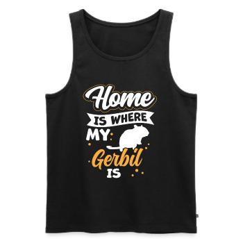 Gerbille est ma maison Rat de course Gerbille - Débardeur bio Premium Homme - noir - Devant - Michal (187cm)