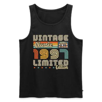 1997 Vintage Born in 1997 Birthday Gift - Men's Premium Organic Tank Top - black - Front - Michal (187cm)