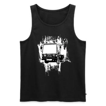 Multicar M25 Multicar Nouveaux camions Multricar - Débardeur bio Premium Homme - noir - Devant - AI Model Male 178 light (178cm)