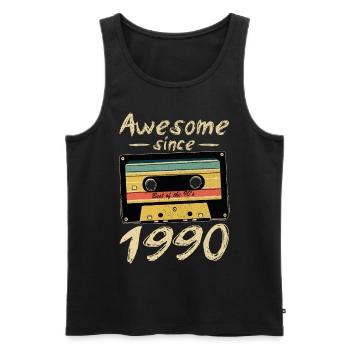 1990 Geburtstag 1990 Geboren Geburtstagsgeschenk - Männer Premium Bio Tank Top - Schwarz - Vorne - Michal (187cm)