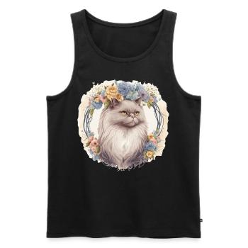 Cute Persian Cat Flower Crown Cats Pet Kitten - Männer Premium Bio Tank Top - Schwarz - Vorne - Michal (187cm)