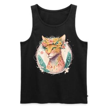 Mignon Ocicat Cat Fleur Couronne Chats Chaton Pet Chaton - Débardeur bio Premium Homme - noir - Devant - Michal (187cm)