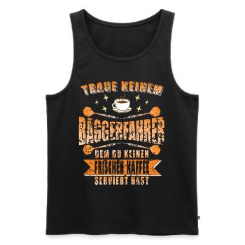 Baggerfahrer Bagger Spruch Kaffee - Männer Premium Bio Tank Top - Schwarz - Vorne - Michal (187cm)
