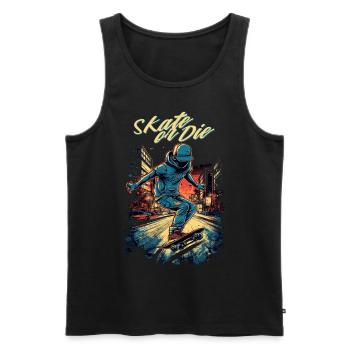 Skateboarder Skateboard Skate Skater - Männer Premium Bio Tank Top - Schwarz - Vorne - AI Model Male 178 light (178cm)