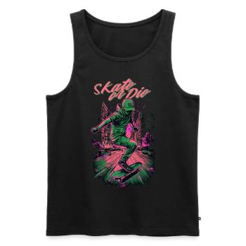 Skateboarder Skateboard Skate Skater - Männer Premium Bio Tank Top - Schwarz - Vorne - AI Model Male 178 light (178cm)