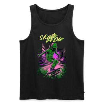 Skateboarder Skateboard Skate Skater - Männer Premium Bio Tank Top - Schwarz - Vorne - AI Model Male 178 light (178cm)