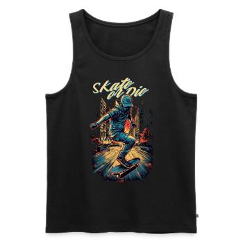 Skateboarder Skateboard Skate Skater - Männer Premium Bio Tank Top - Schwarz - Vorne - AI Model Male 178 light (178cm)