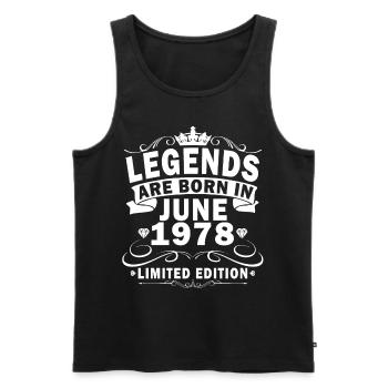 Juni 1978 Original 1978 Jahrestag 1978 Juni - Männer Premium Bio Tank Top - Schwarz - Vorne - Michal (187cm)