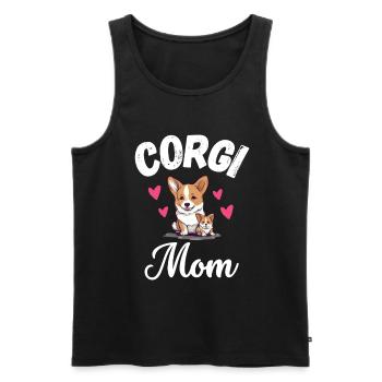Corgi Mama Hunde Muttertag Geschenk Corgi - Männer Premium Bio Tank Top - Schwarz - Vorne - Michal (187cm)