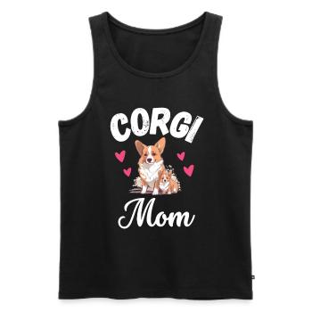Corgi Mama Hundebesitzer Muttertag Süßes Corgi - Männer Premium Bio Tank Top - Schwarz - Vorne - Michal (187cm)