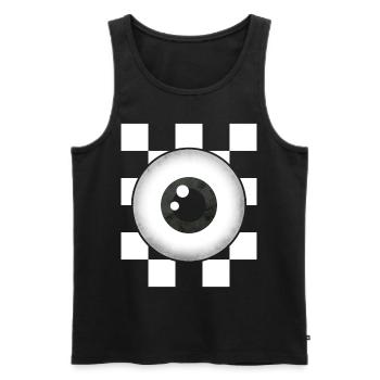 Weirdcore Aesthetic Schwarz Weiß Augapfel Kariert - Männer Premium Bio Tank Top - Schwarz - Vorne - Michal (187cm)