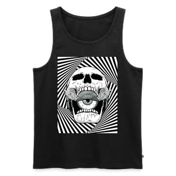 Weirdcore Ästhetischer Totenkopf Augapfel Flügel - Männer Premium Bio Tank Top - Schwarz - Vorne - AI Model Male 178 light (178cm)