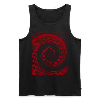 Weirdcore Aesthetic Horror Checkered Eyes - Men's Premium Organic Tank Top - black - Front - AI Model Male 178 light (178cm)