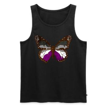 Asexual Pride Ace Flag Butterfly Subtil LG - Débardeur bio Premium Homme - noir - Devant - AI Model Male 178 light (178cm)