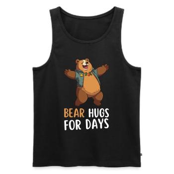 "Bear Hugs For Days" - Funny saying with a bear - Men's Premium Organic Tank Top - black - Front - Michal (187cm)