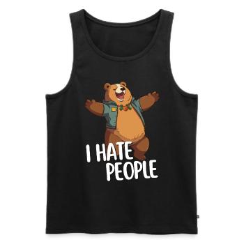 I Hate People - Strong design with sarcasm - Men's Premium Organic Tank Top - black - Front - Michal (187cm)