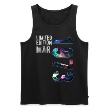 Limited Edition 1973 März Geburtstag Nordlichter - Männer Premium Bio Tank Top - Schwarz - Vorne - Michal (187cm)