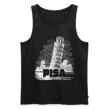 Pisa Florenz Der Schiefe Turm Pisa Souvenir Retro - Männer Premium Bio Tank Top - Schwarz - Vorne - AI Model Male 178 light (178cm)
