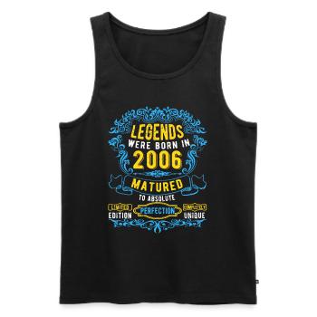 Les légendes sont nées en 2006 Anniversaire - Débardeur bio Premium Homme - noir - Devant - AI Model Male 178 light (178cm)