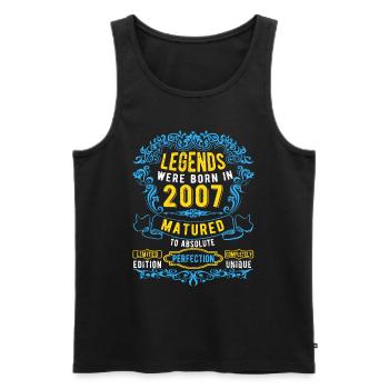 Les légendes sont nées en 2007 Anniversaire - Débardeur bio Premium Homme - noir - Devant - Michal (187cm)