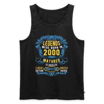 Legends were born in 2000 Birthday - Men's Premium Organic Tank Top - black - Front - Michal (187cm)