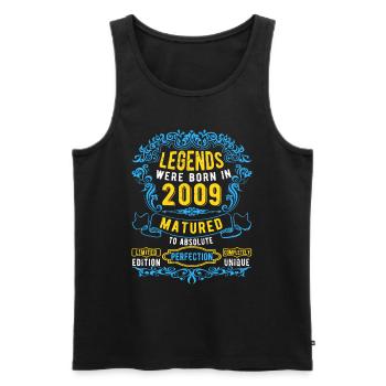 Les légendes sont nées en 2009 Anniversaire - Débardeur bio Premium Homme - noir - Devant - Michal (187cm)