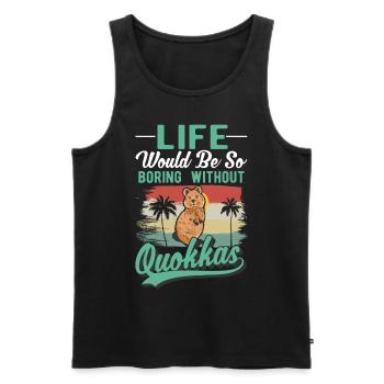 Quokka Gift Kangourou à queue courte - Débardeur bio Premium Homme - noir - Devant - Michal (187cm)