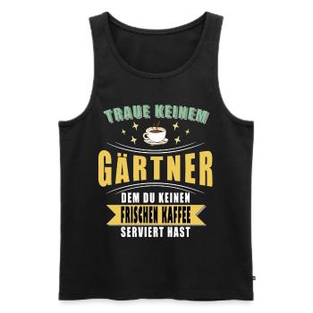 Gartenbau Gärtner Garten Gartenarbeit Sprüche - Männer Premium Bio Tank Top - Schwarz - Vorne - Michal (187cm)