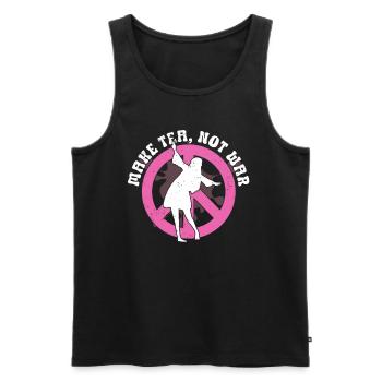 Hippie Peace Zeichen Frieden Blumen Blumenkind - Männer Premium Bio Tank Top - Schwarz - Vorne - Michal (187cm)